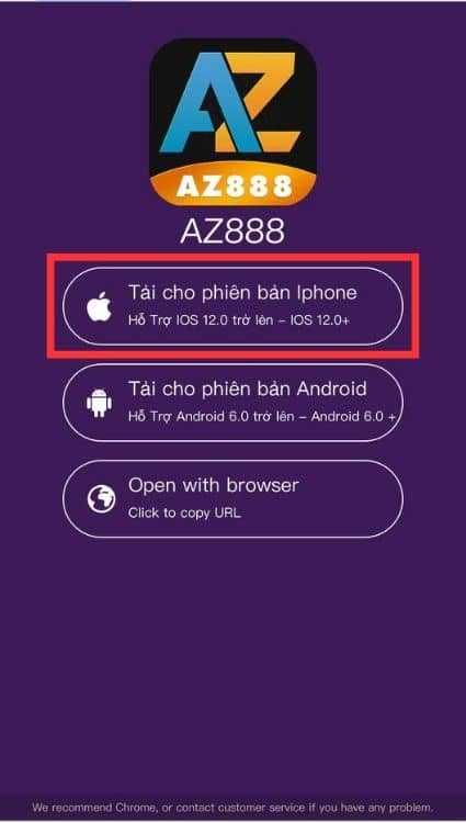 Bấm chọn “Tải cho phiên bản Iphone”