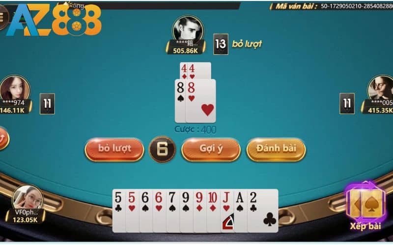 Các thao tác trong game bài tiến lên